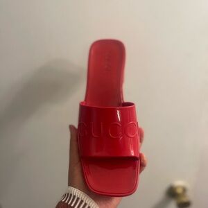 Women's Bold Red Slide Sandals